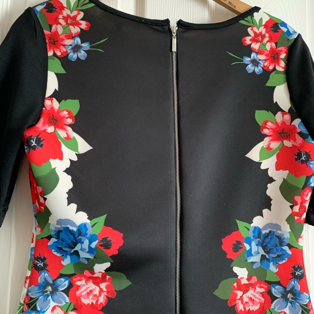 NY Collection Black Floral Women’s Dress Size Medium - Picture 10 of 17